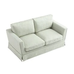 Fitz Skirted 2-Seater Sofa, Sage Striped Linen Blend 25 Fitz Skirted 2-Seater Sofa, Sage Striped Linen Blend -Daals Store SCSF 446 SAGE STRIPE 2ST WB5