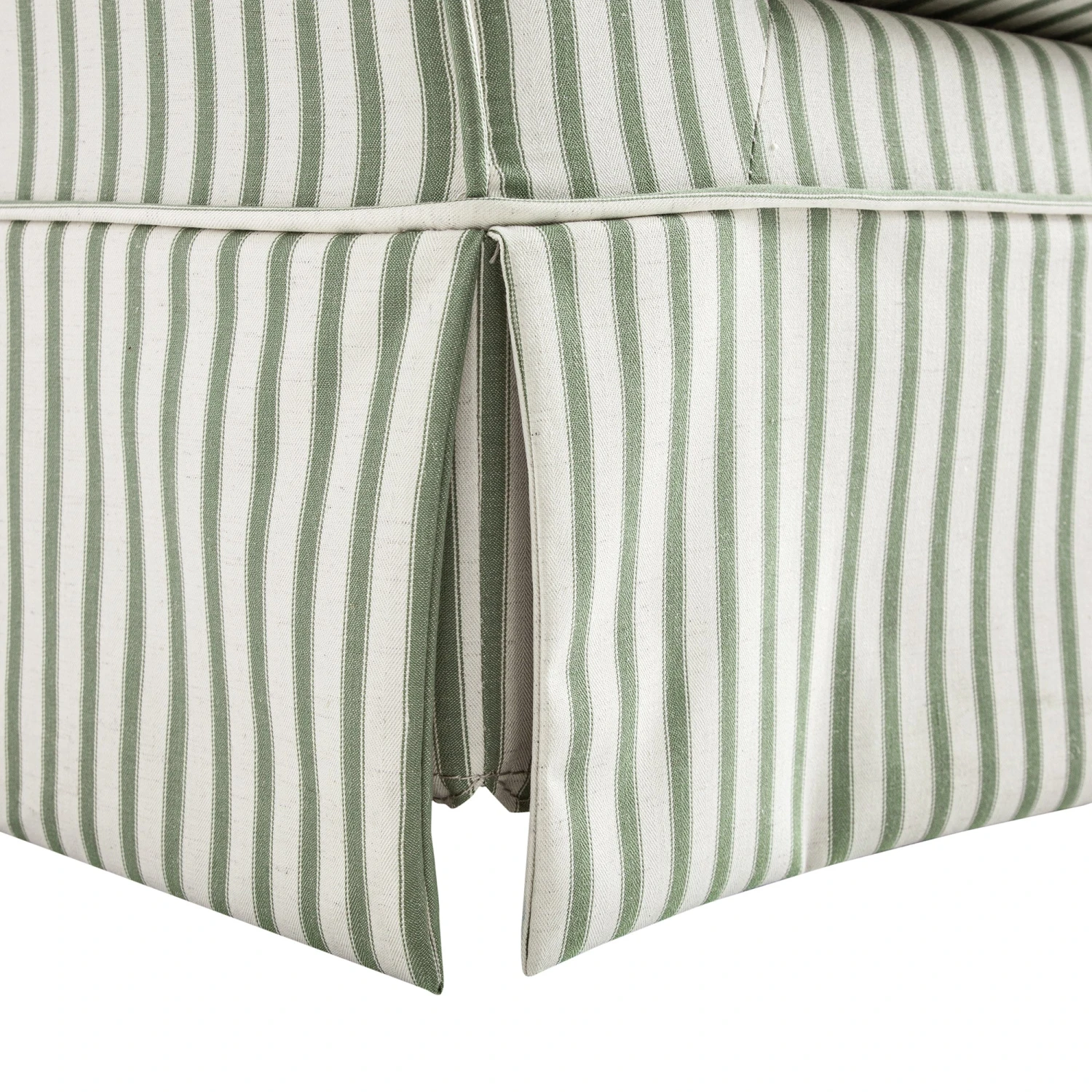 Fitz Skirted 2-Seater Sofa, Sage Striped Linen Blend 14 Fitz Skirted 2-Seater Sofa, Sage Striped Linen Blend - Image 14