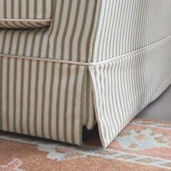 Fitz Skirted 2-Seater Sofa, Sage Striped Linen Blend 29 Fitz Skirted 2-Seater Sofa, Sage Striped Linen Blend -Daals Store SCSF 446 SAGE STRIPE 2ST scene3