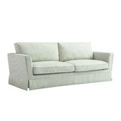 Fitz Skirted Large 3-Seater Sofa, Sage Striped Linen Blend 10 Fitz Skirted Large 3-Seater Sofa, Sage Striped Linen Blend -Daals Store SCSF 446 SAGE STRIPE 3ST WB2