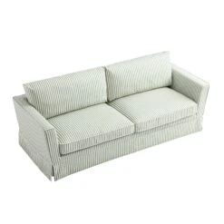 Fitz Skirted Large 3-Seater Sofa, Sage Striped Linen Blend 12 Fitz Skirted Large 3-Seater Sofa, Sage Striped Linen Blend -Daals Store SCSF 446 SAGE STRIPE 3ST WB6