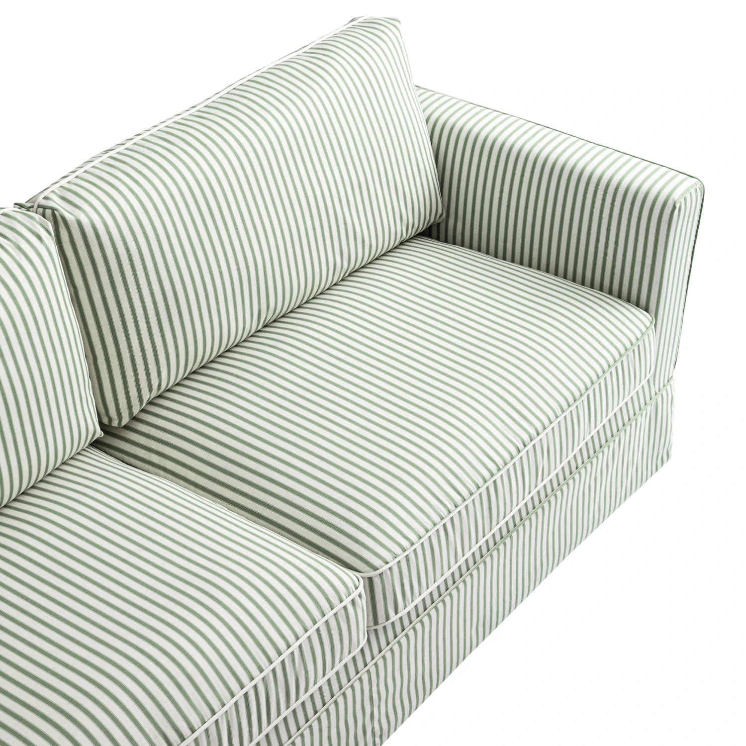 Fitz Skirted Large 3-Seater Sofa, Sage Striped Linen Blend 8 Fitz Skirted Large 3-Seater Sofa, Sage Striped Linen Blend - Image 8