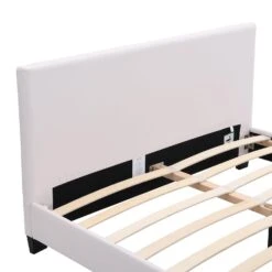 URSA White PU Leather Bed Frame With LED On Footend -Daals Store SF804WHITE detail1