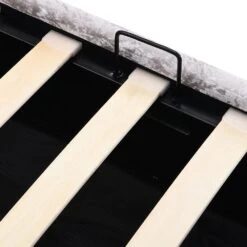 Hayden Crushed Velvet Side Lift Storage Ottoman Upholstered Bed Frame Silver -Daals Store SF874 SILVER detail3