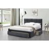 Julian King Bed Frame With Pull-out Storage Drawers Dark Grey Velvet -Daals Store SF903B CHARCOALVEL K main