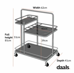 Clementine Antique Brass Effect Drink Trolley 13 Clementine Antique Brass Effect Drink Trolley -Daals Store TRLY 250 BRASS CHART