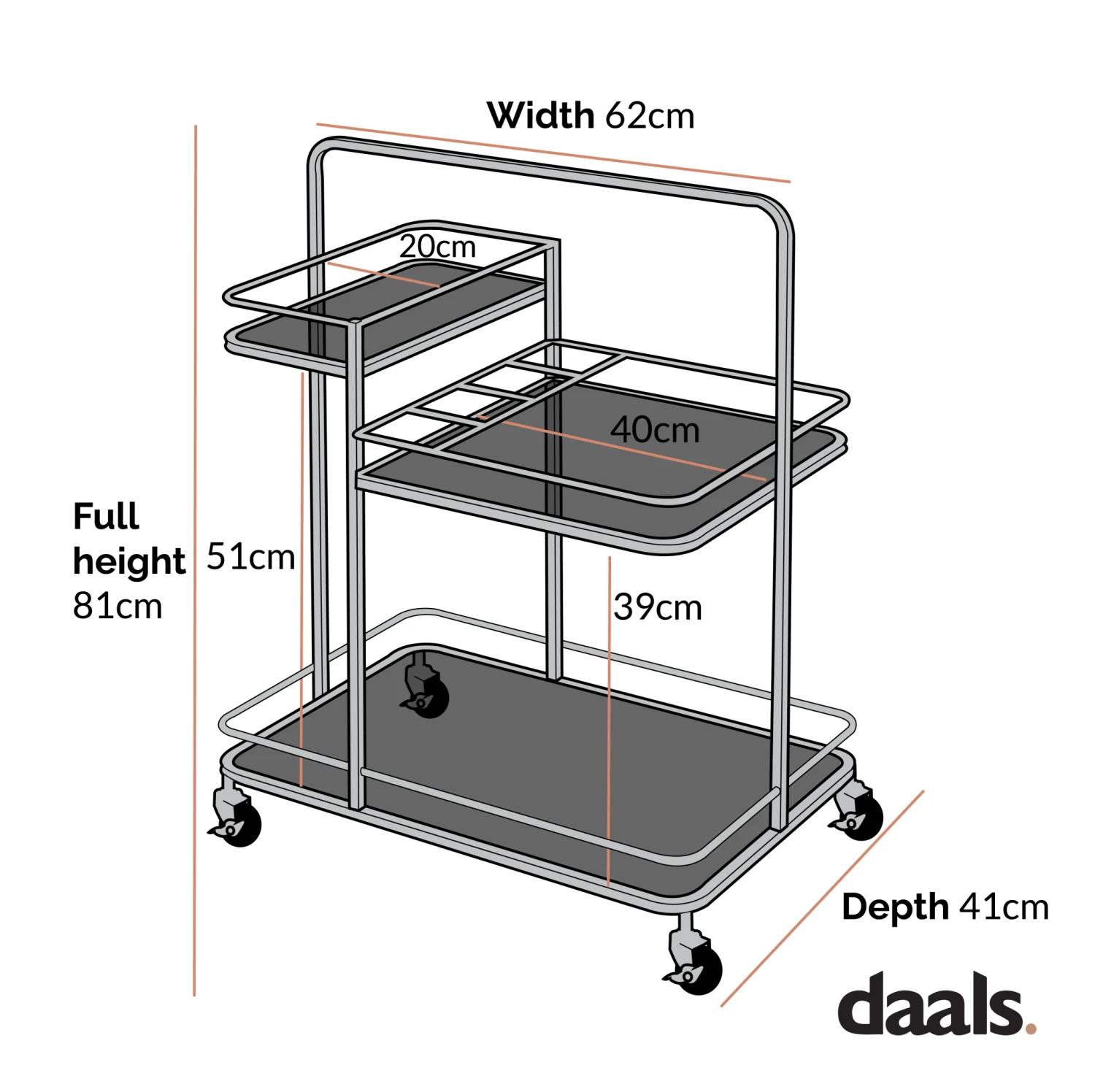 Clementine Antique Brass Effect Drink Trolley 6 Clementine Antique Brass Effect Drink Trolley - Image 6