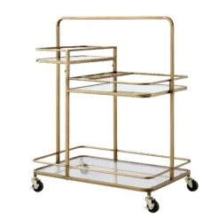 Clementine Antique Brass Effect Drink Trolley 11 Clementine Antique Brass Effect Drink Trolley -Daals Store TRLY 250 BRASS WB1
