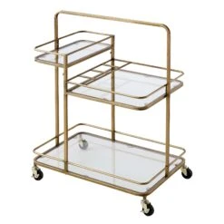Clementine Antique Brass Effect Drink Trolley 12 Clementine Antique Brass Effect Drink Trolley -Daals Store TRLY 250 BRASS WB2