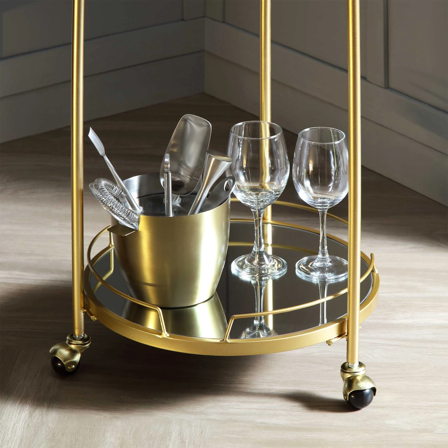 Berkeley Gold Effect Drink Trolley 3 Berkeley Gold Effect Drink Trolley - Image 3