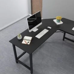 Munich L-Shaped Corner Desk In Black 9 Munich L-Shaped Corner Desk In Black -Daals Store WH 27 BLACK scene3