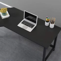 Munich L-Shaped Corner Desk In Black 10 Munich L-Shaped Corner Desk In Black -Daals Store WH 27 BLACK scene4