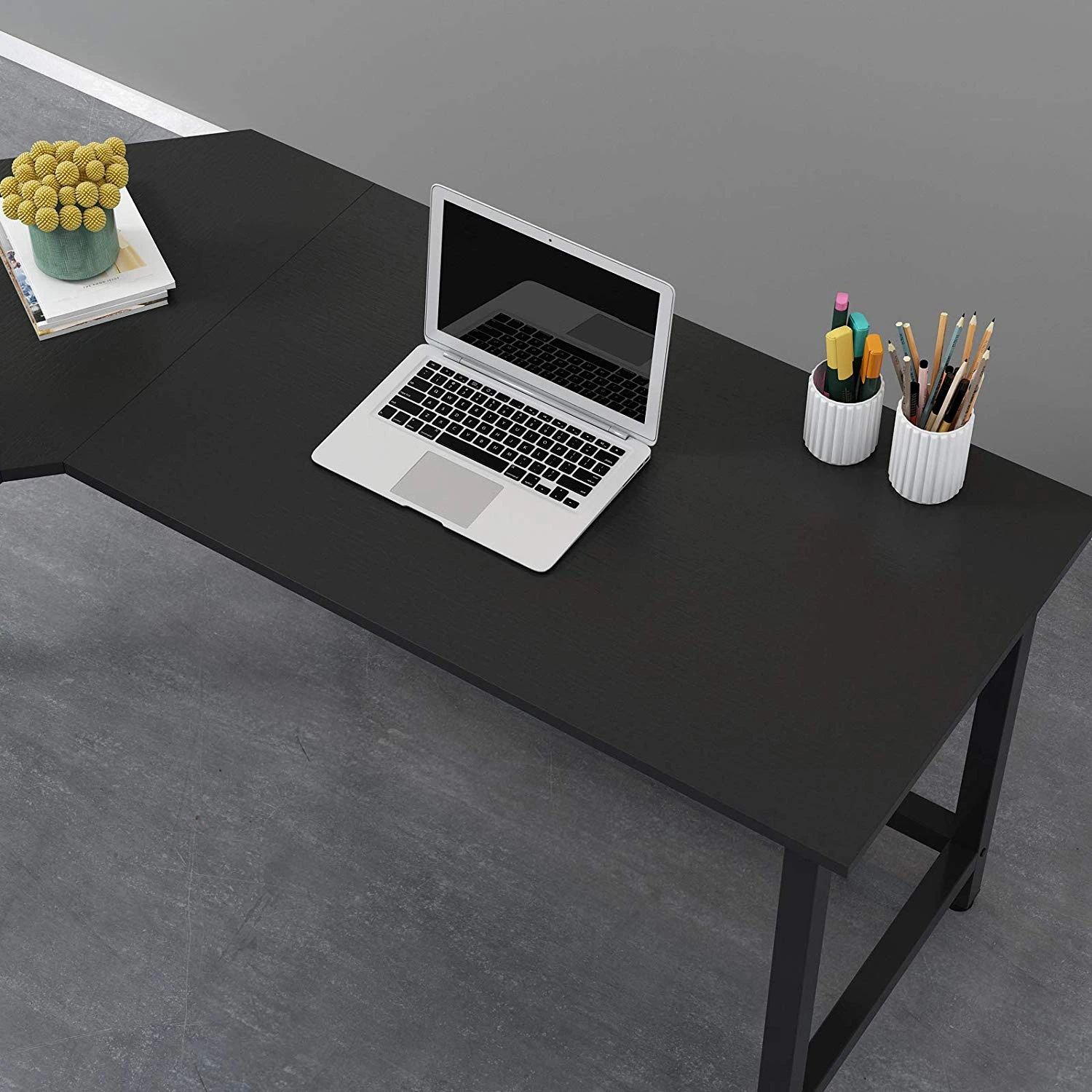 Munich L-Shaped Corner Desk In Black 5 Munich L-Shaped Corner Desk In Black - Image 5