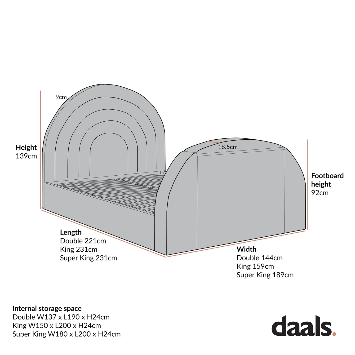 Archer White Boucle Ottoman TV Bed 13 Archer White Boucle Ottoman TV Bed - Image 13
