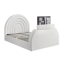 Archer White Boucle Ottoman TV Bed 30 Archer White Boucle Ottoman TV Bed -Daals Store XDC 029 ECRUBOUCLE WB1