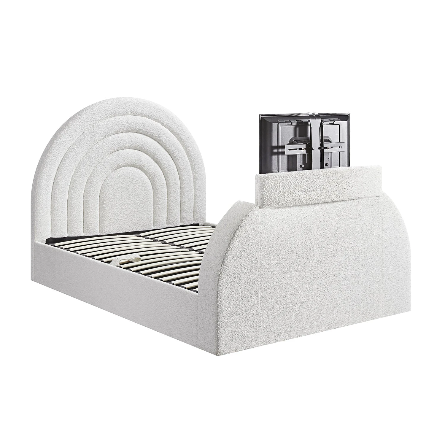 Archer White Boucle Ottoman TV Bed 11 Archer White Boucle Ottoman TV Bed - Image 11