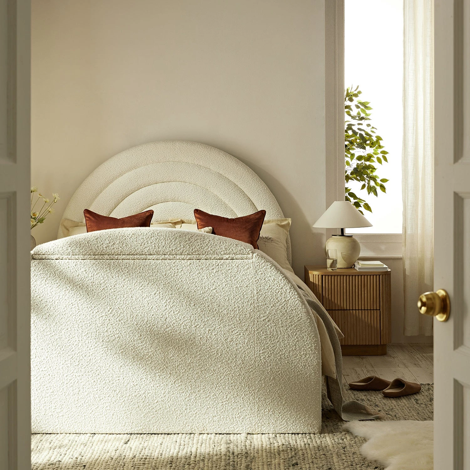 Archer White Boucle Ottoman TV Bed 3 Archer White Boucle Ottoman TV Bed - Image 3
