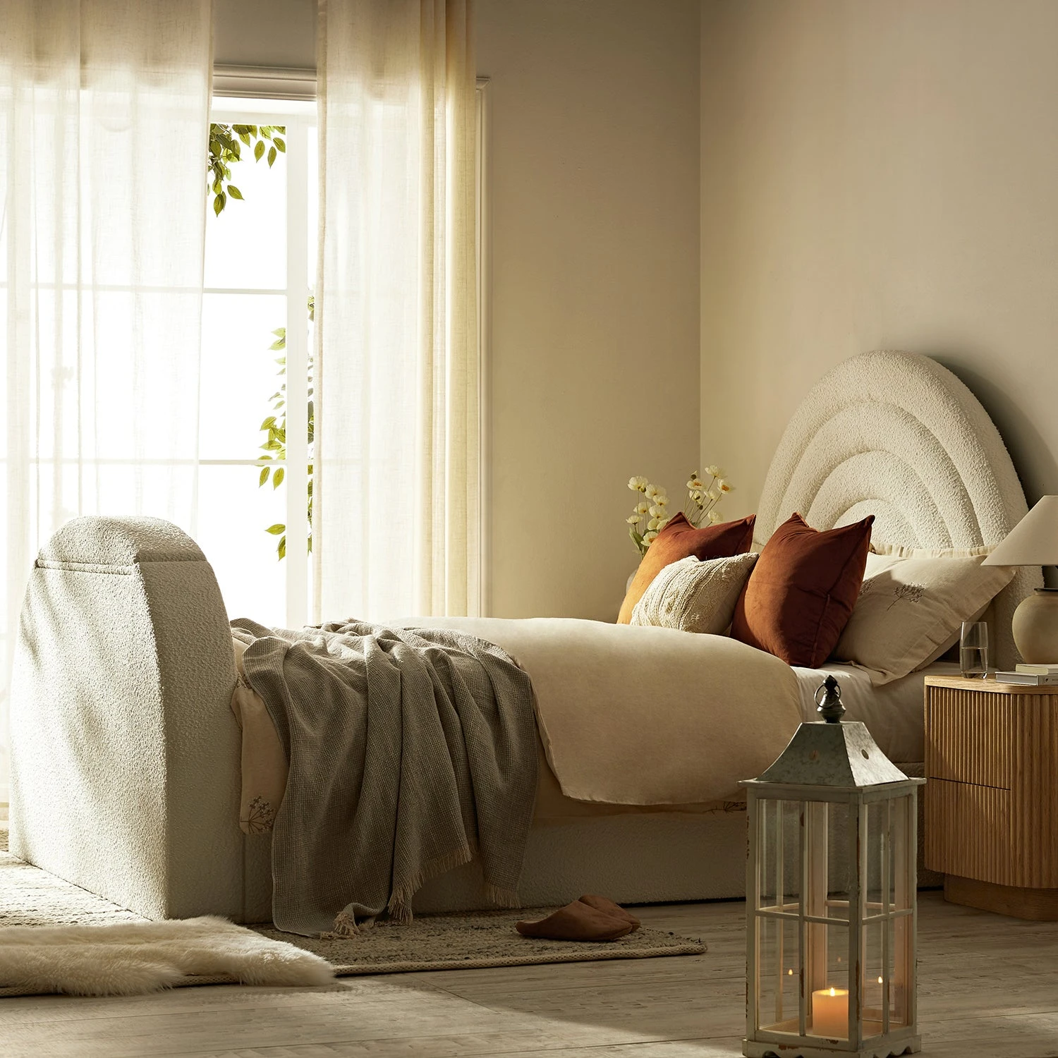 Archer White Boucle Ottoman TV Bed 5 Archer White Boucle Ottoman TV Bed - Image 5