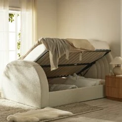 Archer White Boucle Ottoman TV Bed 25 Archer White Boucle Ottoman TV Bed -Daals Store XDC 029 ECRUBOUCLE scene5