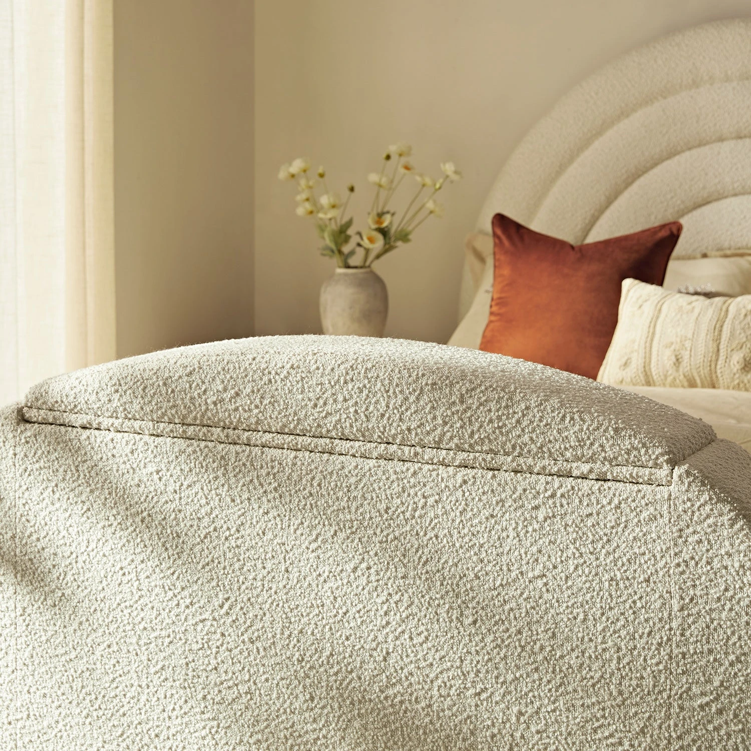 Archer White Boucle Ottoman TV Bed 9 Archer White Boucle Ottoman TV Bed - Image 9