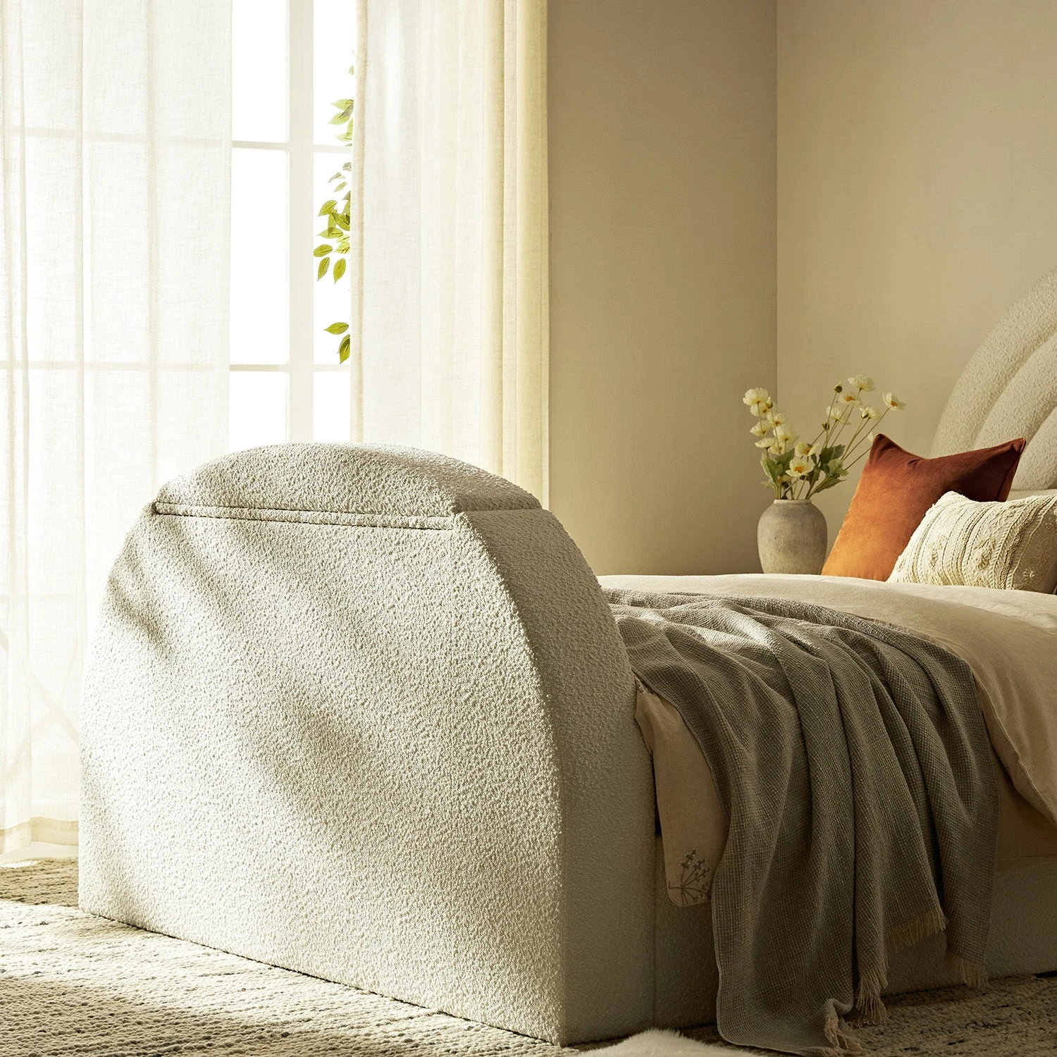 Archer White Boucle Ottoman TV Bed 10 Archer White Boucle Ottoman TV Bed - Image 10