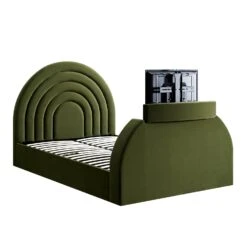 Archer Moss Green Velvet Ottoman TV Bed