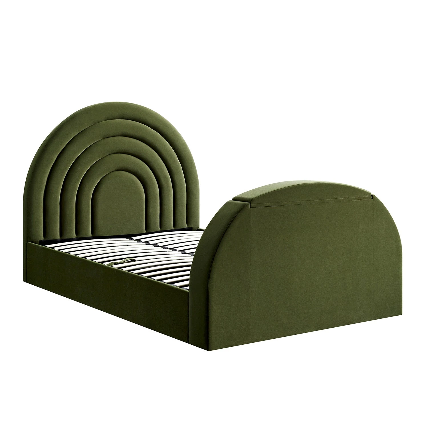 Archer Moss Green Velvet Ottoman TV Bed 2 Archer Moss Green Velvet Ottoman TV Bed - Image 2
