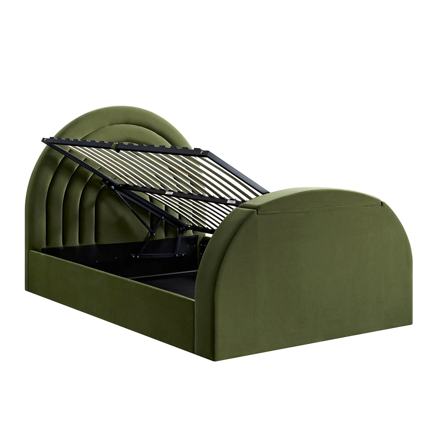 Archer Moss Green Velvet Ottoman TV Bed 5 Archer Moss Green Velvet Ottoman TV Bed - Image 5