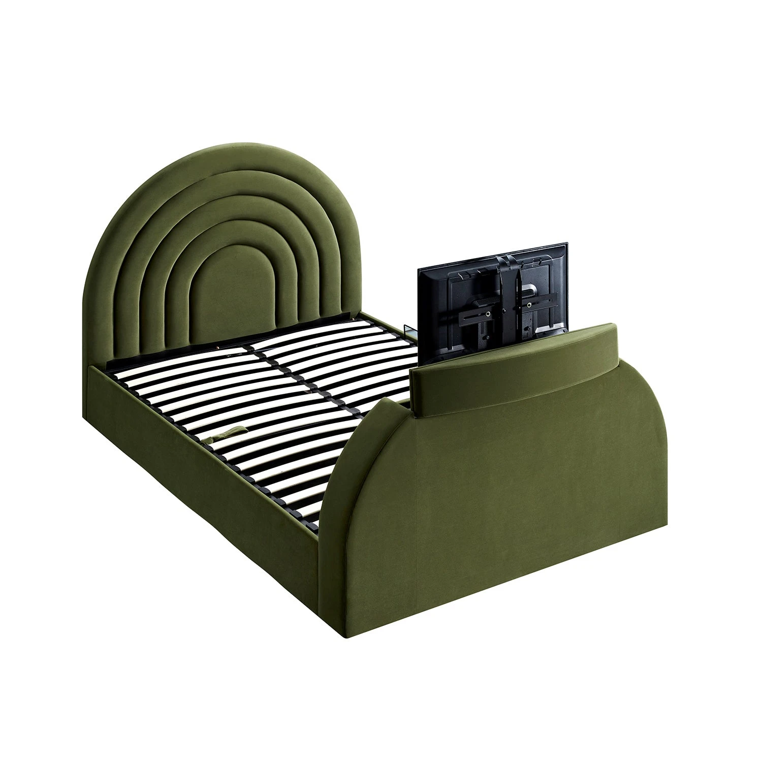 Archer Moss Green Velvet Ottoman TV Bed 6 Archer Moss Green Velvet Ottoman TV Bed - Image 6
