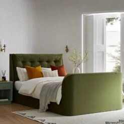 Hadley Moss Green Velvet Ottoman TV Bed