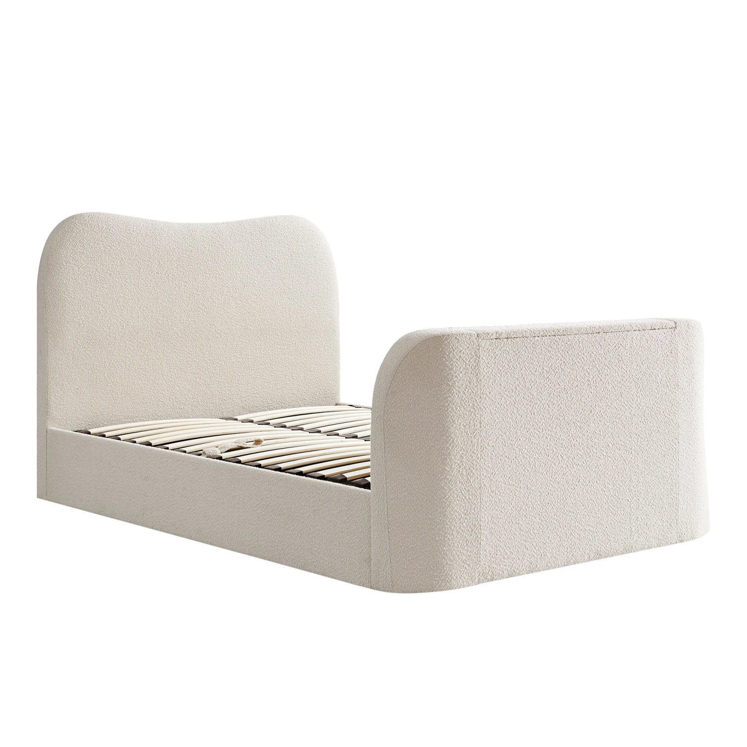 Egerie Curved Headboard Beige Boucle Ottoman TV Bed 11 Egerie Curved Headboard Beige Boucle Ottoman TV Bed - Image 11