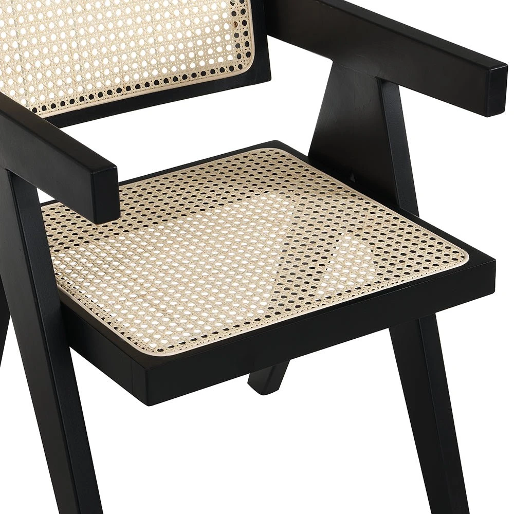 Jeanne Black Colour Cane Rattan Solid Beech Wood Dining Chair 9 Jeanne Black Colour Cane Rattan Solid Beech Wood Dining Chair - Image 9