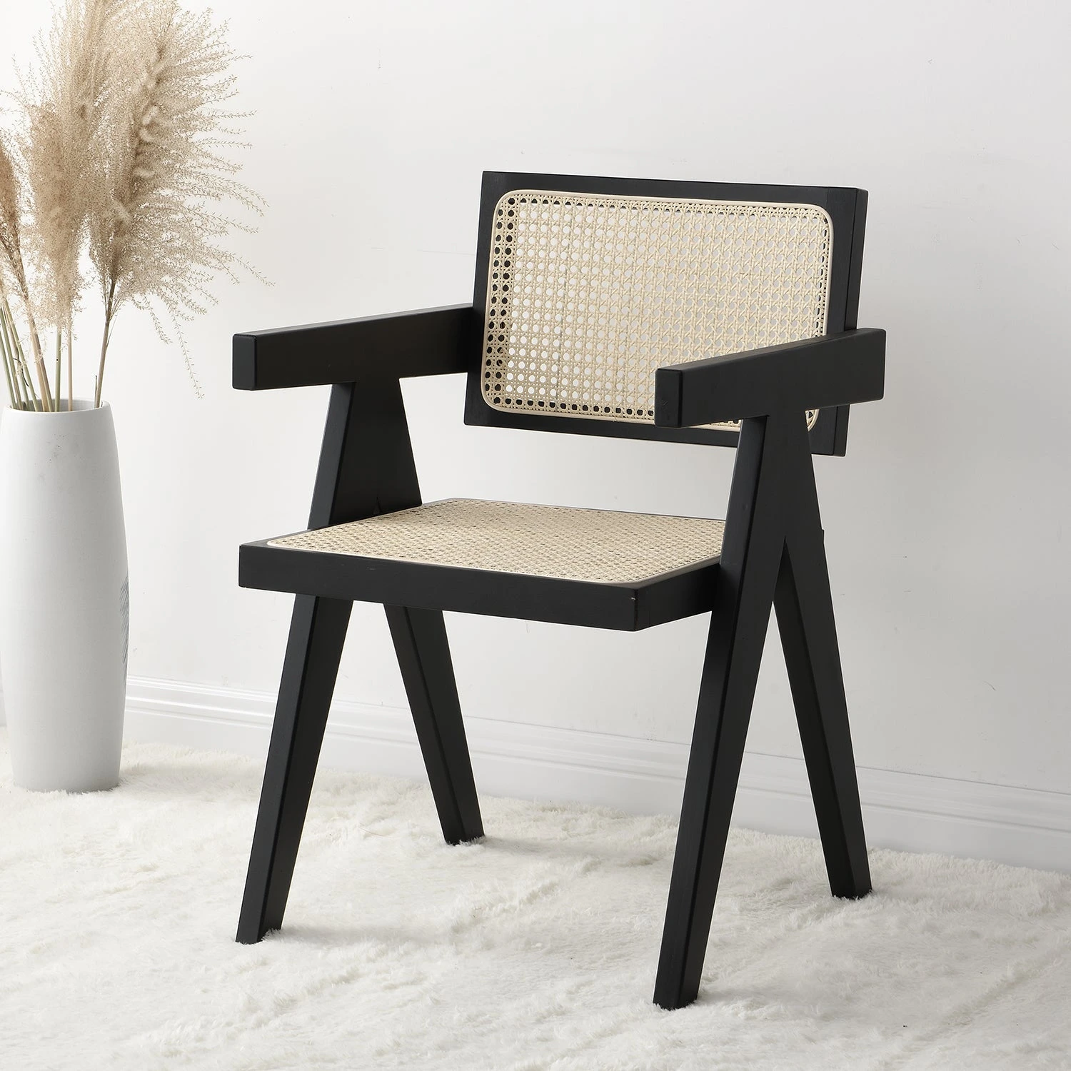 Jeanne Black Colour Cane Rattan Solid Beech Wood Dining Chair 1 Jeanne Black Colour Cane Rattan Solid Beech Wood Dining Chair