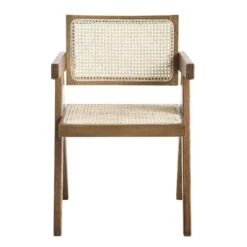 Jeanne Light Walnut Cane Rattan Solid Beech Wood Dining Chair -Daals Store XN 1933C LIGHTWALNUT WB2