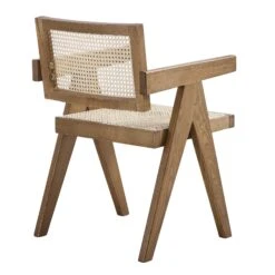 Jeanne Light Walnut Cane Rattan Solid Beech Wood Dining Chair -Daals Store XN 1933C LIGHTWALNUT WB4