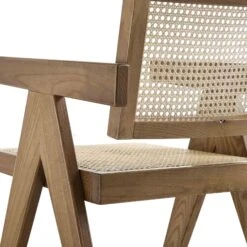 Jeanne Light Walnut Cane Rattan Solid Beech Wood Dining Chair -Daals Store XN 1933C LIGHTWALNUT detail2
