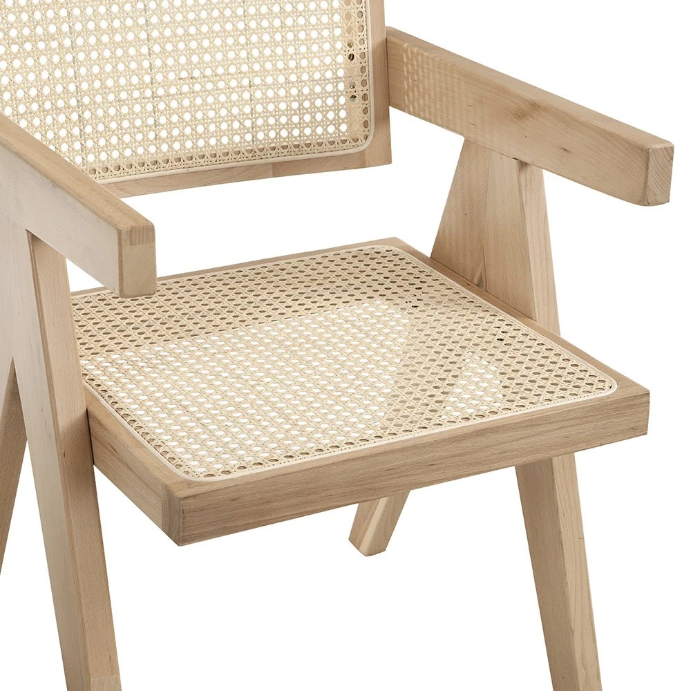 Jeanne Natural Colour Cane Rattan Solid Beech Wood Dining Chair 9 Jeanne Natural Colour Cane Rattan Solid Beech Wood Dining Chair - Image 9