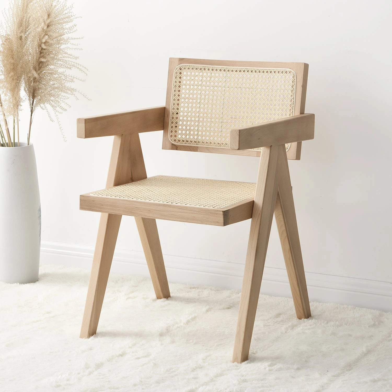 Jeanne Natural Colour Cane Rattan Solid Beech Wood Dining Chair 1 Jeanne Natural Colour Cane Rattan Solid Beech Wood Dining Chair