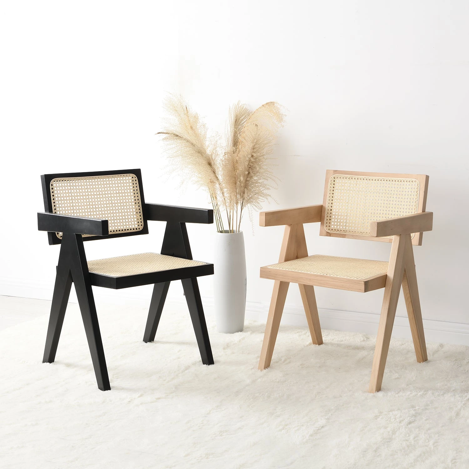 Jeanne Natural Colour Cane Rattan Solid Beech Wood Dining Chair 2 Jeanne Natural Colour Cane Rattan Solid Beech Wood Dining Chair - Image 2