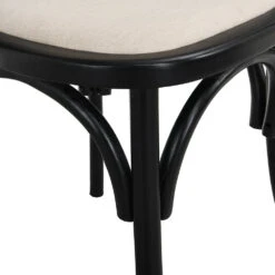 Anya Set Of 2 Cane Rattan And Upholstered Dining Chairs, Black Colour 19 Anya Set Of 2 Cane Rattan And Upholstered Dining Chairs, Black Colour -Daals Store XN 1964 BLACK 2P detail3