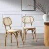 Anya Set Of 2 Cane Rattan And Upholstered Dining Chairs, Light Walnut 28 Anya Set Of 2 Cane Rattan And Upholstered Dining Chairs, Light Walnut -Daals Store XN 1964 LIGHTWALNUT 2P main