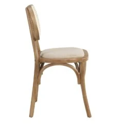 Anya Set Of 2 Cane Rattan And Upholstered Dining Chairs, Natural Colour -Daals Store XN 1964 NAT 2P WB3