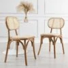 Anya Set Of 2 Cane Rattan And Upholstered Dining Chairs, Natural Colour 23 Anya Set Of 2 Cane Rattan And Upholstered Dining Chairs, Natural Colour -Daals Store XN 1964 NAT 2P main