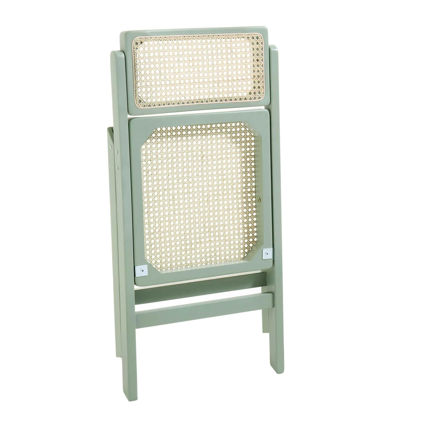 Frances Set Of 2 Folding Cane Rattan Chairs, Mint 9 Frances Set Of 2 Folding Cane Rattan Chairs, Mint - Image 9