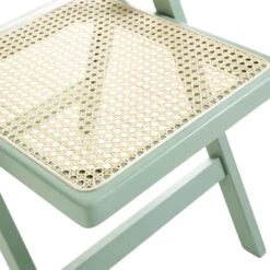 Frances Set Of 2 Folding Cane Rattan Chairs, Mint 26 Frances Set Of 2 Folding Cane Rattan Chairs, Mint -Daals Store XN 2054 SAGE 2P detail2