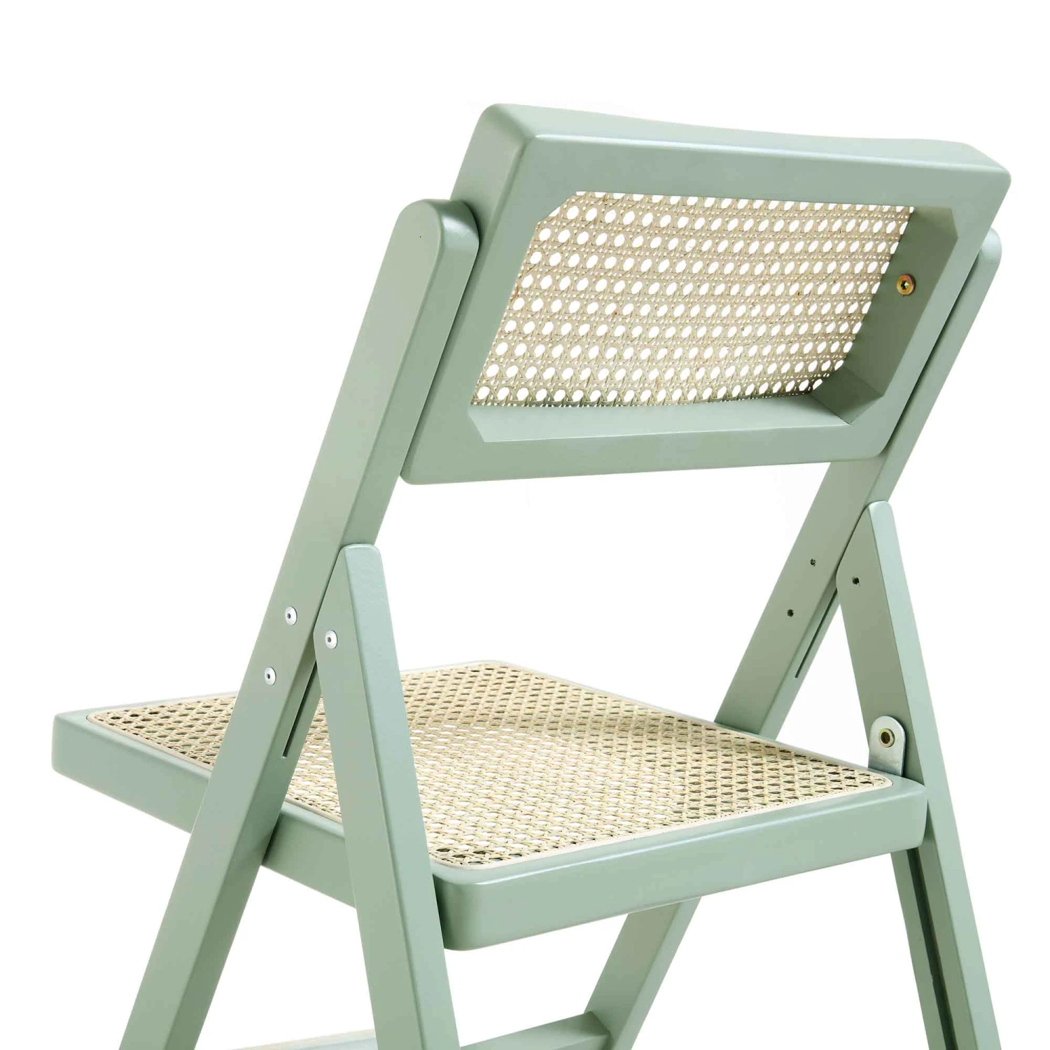 Frances Set Of 2 Folding Cane Rattan Chairs, Mint 14 Frances Set Of 2 Folding Cane Rattan Chairs, Mint - Image 14