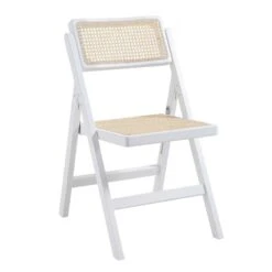 Frances Set Of 2 Folding Cane Rattan Chairs, White 20 Frances Set Of 2 Folding Cane Rattan Chairs, White -Daals Store XN 2054 WHITE 2P WB3