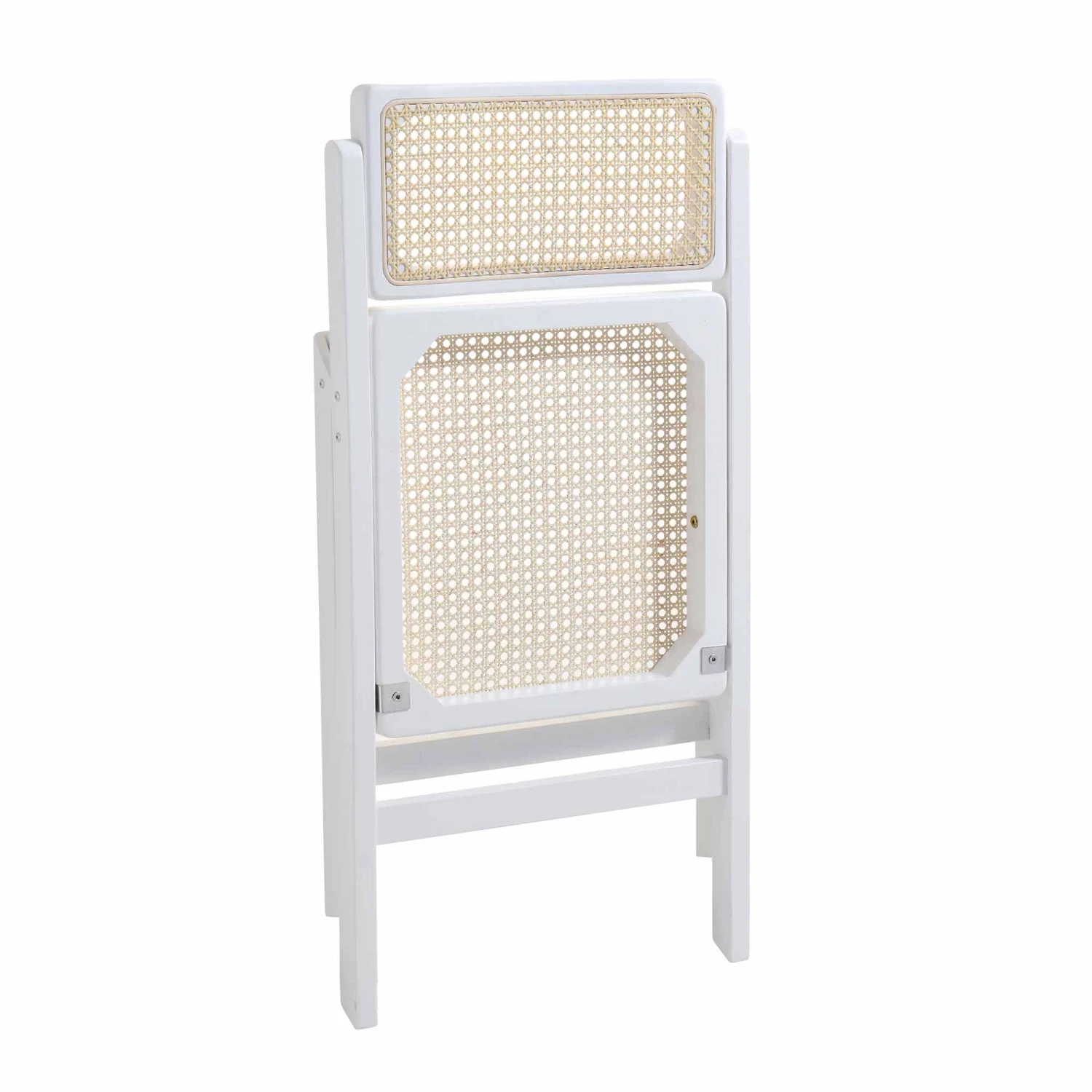 Frances Set Of 2 Folding Cane Rattan Chairs, White 9 Frances Set Of 2 Folding Cane Rattan Chairs, White - Image 9
