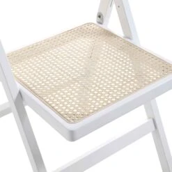 Frances Set Of 2 Folding Cane Rattan Chairs, White 26 Frances Set Of 2 Folding Cane Rattan Chairs, White -Daals Store XN 2054 WHITE 2P detail2