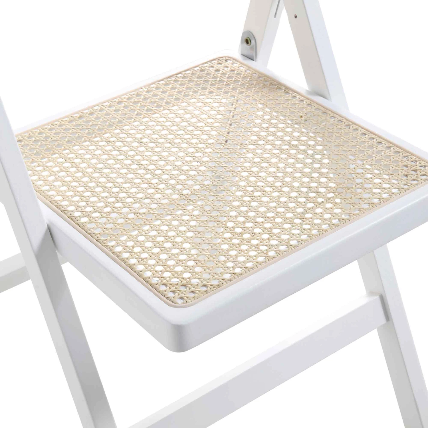 Frances Set Of 2 Folding Cane Rattan Chairs, White 13 Frances Set Of 2 Folding Cane Rattan Chairs, White - Image 13